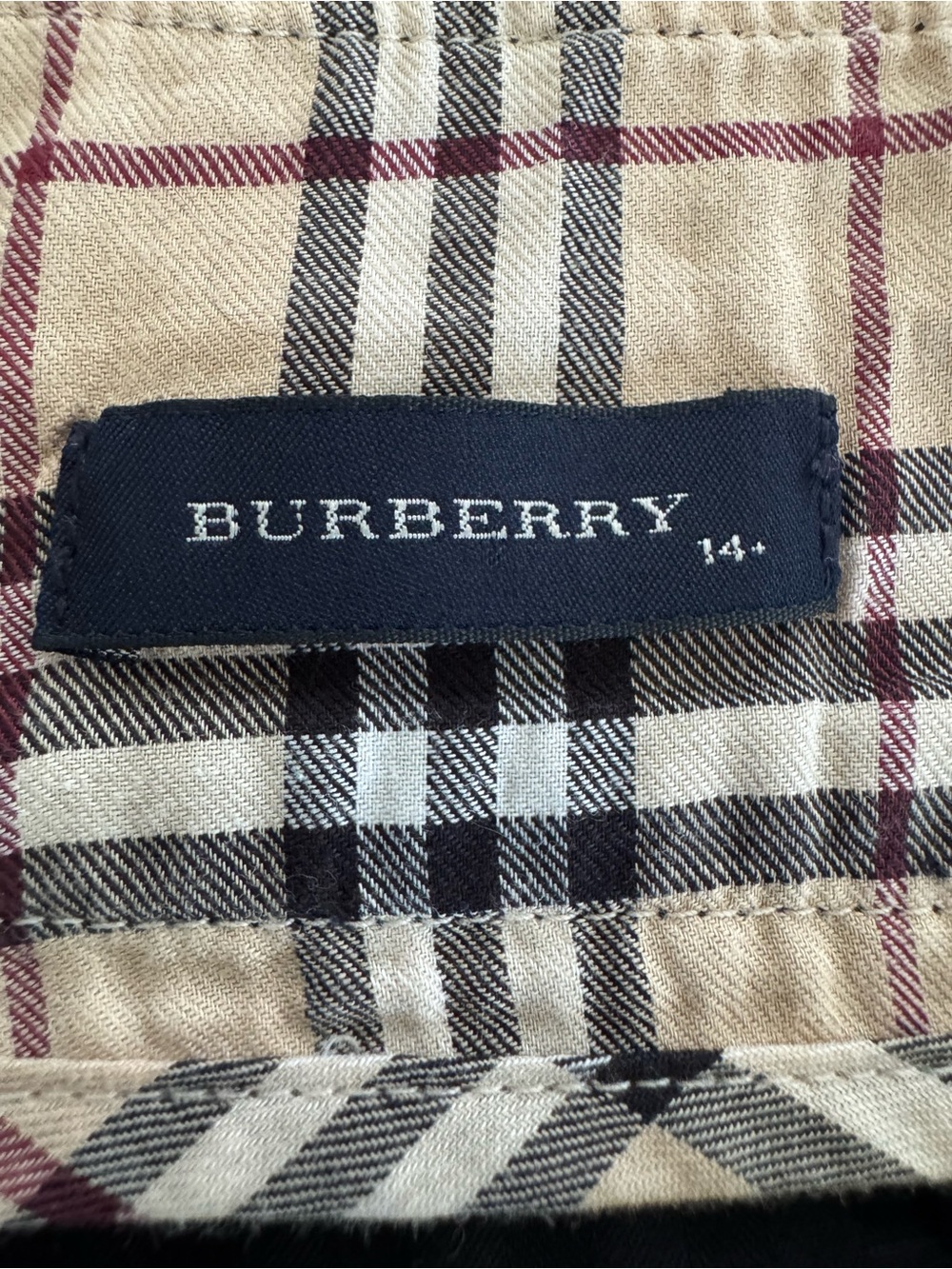 Burberry Girls Size 14+ Black Wrap Skirt Skort Nova Check Trim Cotton